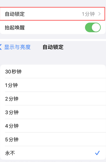 康定苹果换屏维修分享无法调整iPhone自动锁屏的时间怎么办